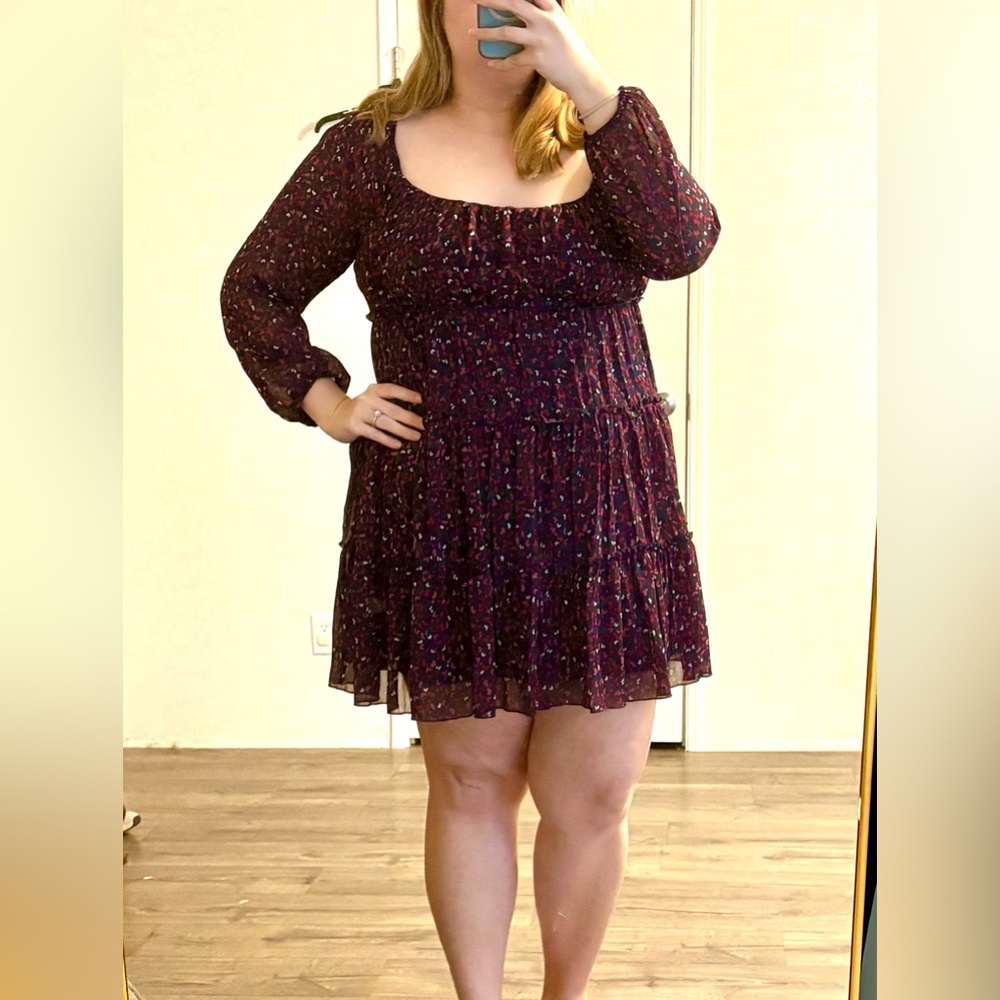 Floral Print Long Sleeve Dress